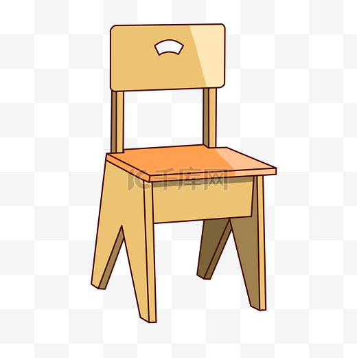 木质座椅卡通插画图片