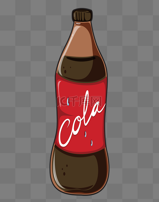 一瓶冷饮可乐插画图片