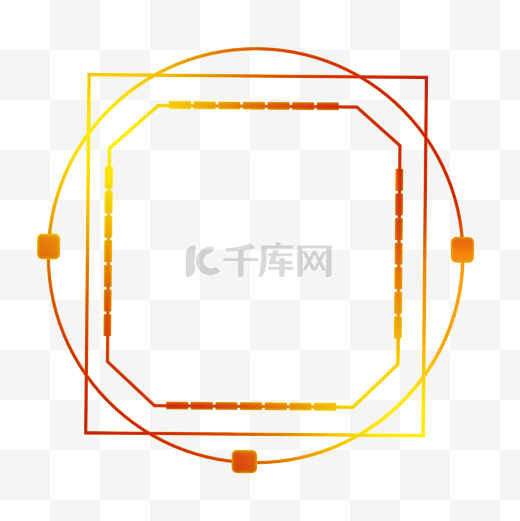 不规则圆黄颜色方组合边框图片