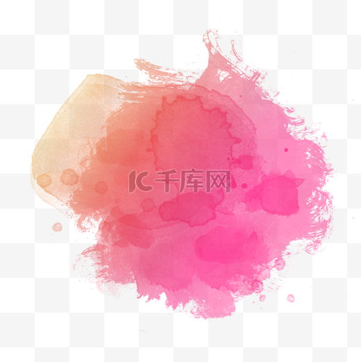 粉红色水彩墨迹插画图片