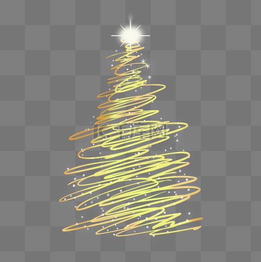线条闪光圣诞树图片