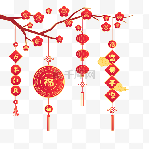 新年虎年春节吊饰灯笼图片