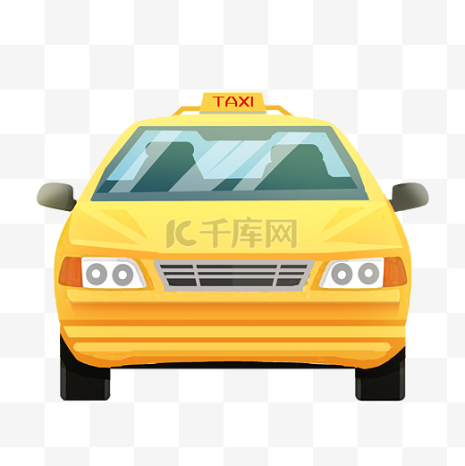出租车黄色汽车前面图片