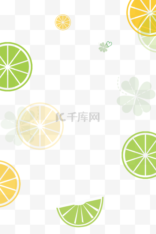夏日小清新柠檬背景边框夏天图片