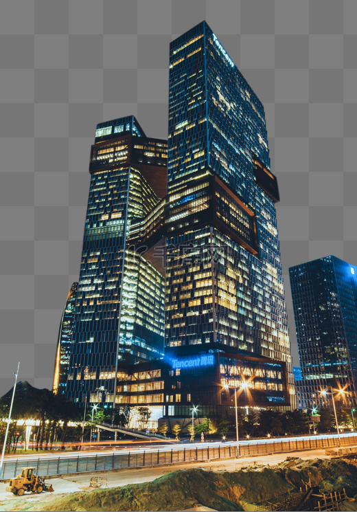 深圳腾讯滨海大厦夜景图片