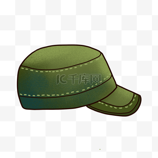 军绿色鸭舌帽PNG免抠素材图片