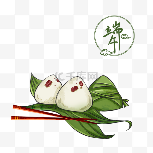端午节白色红枣味小粽子中国风图片