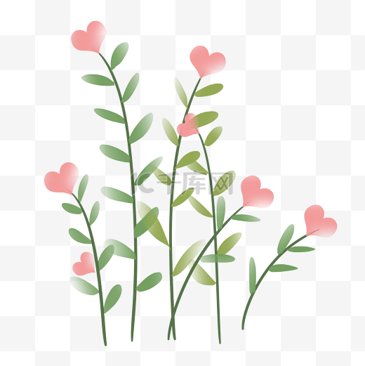 爱心植物花束母亲节装饰图片
