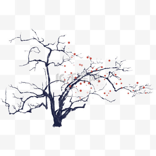 灰色传统古典梅花树图片
