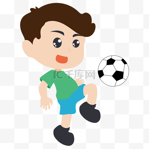 运动男孩踢足球的小孩图片