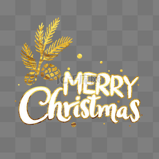 圣诞节金色圣诞字体图片