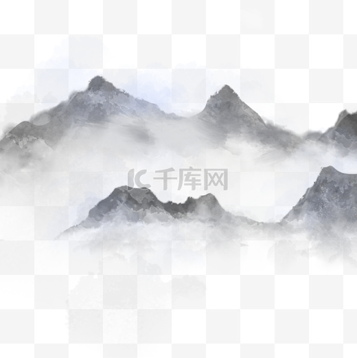 云雾水墨山水中国风图片