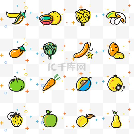 生鲜水果蔬菜图标图片