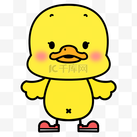 可爱动物卡通黄色鸭子图片