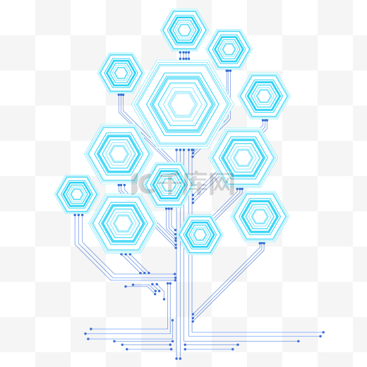 蓝色科技树图片