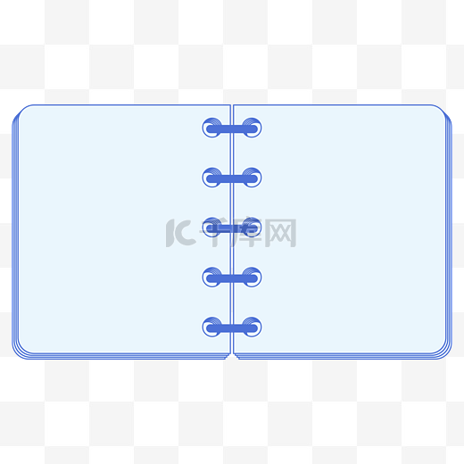 浅蓝色圈装书籍简约边框图片