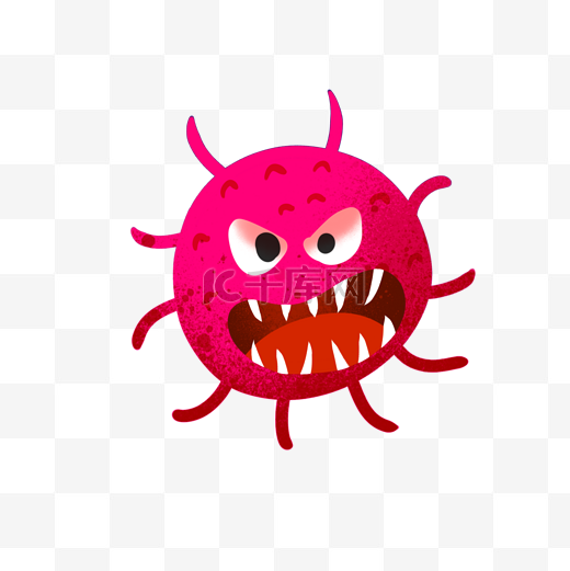 卡通手绘细菌病毒小怪兽图片