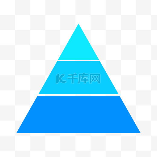 蓝色PPT金字塔层级图表图片