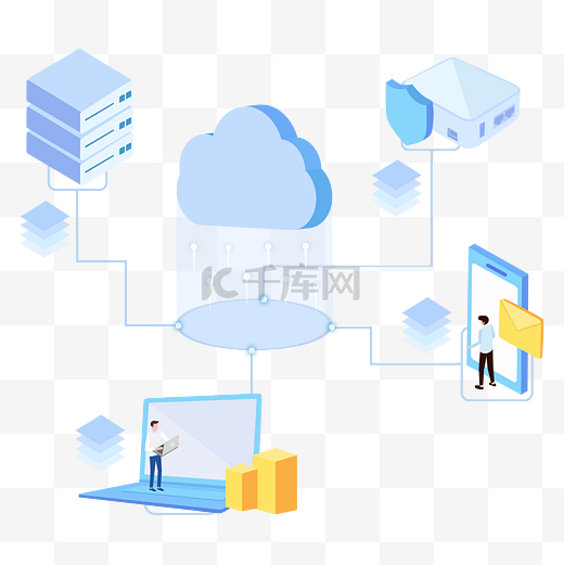 云共享服务器矢量图图片