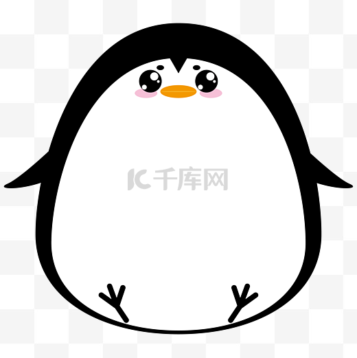 可爱小企鹅卡通动物边框图片