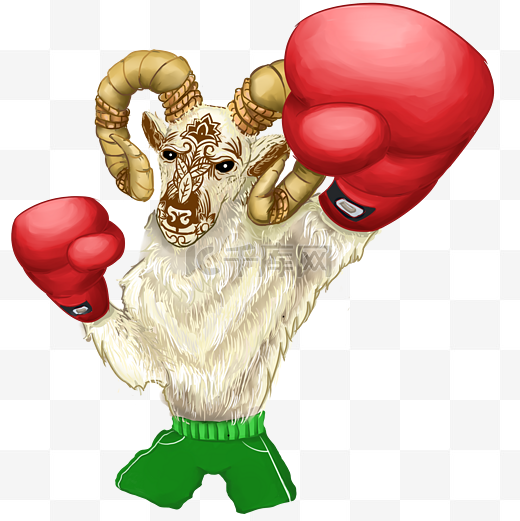 拳击暴燥羊图片