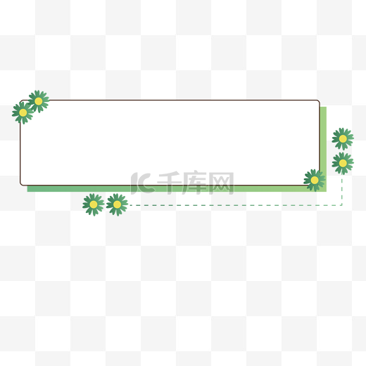 春天花草植物绿色花朵矩形矢量标题框边框图片