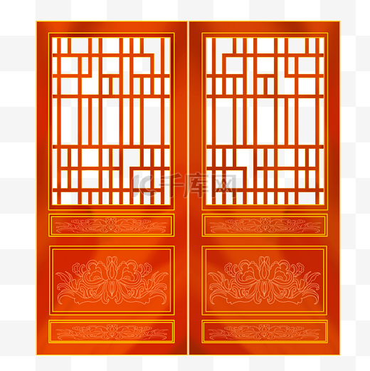 中式镂空雕刻门框图片