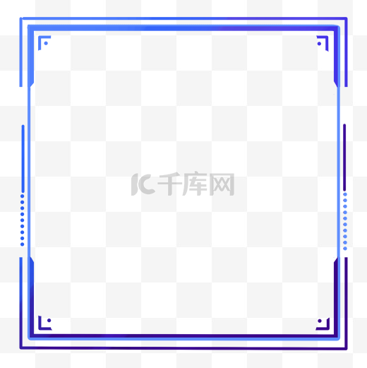 蓝色渐变科技边框图片