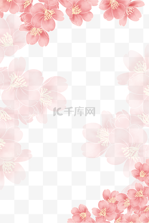 小清新樱花底纹边框图片