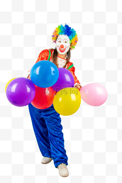 拿气球的可爱愚人节小丑图片
