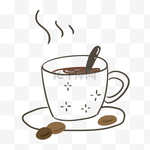 线描食物咖啡咖啡豆图片