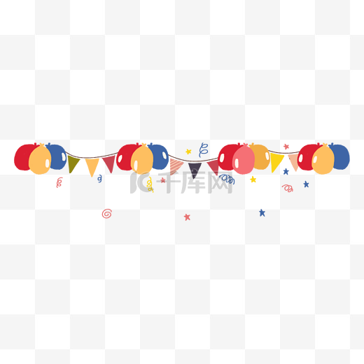 一排气球彩旗图片