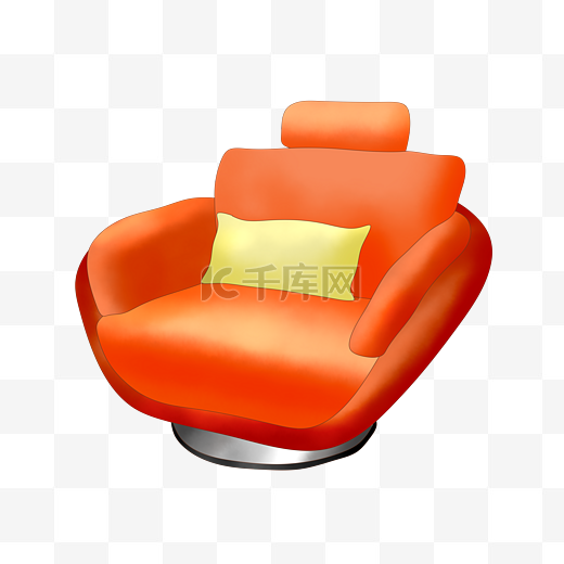 橙色懒人沙发插画图片