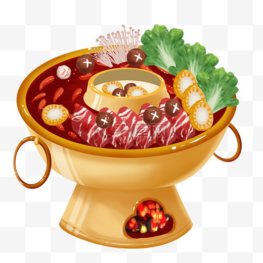 餐饮美食铜火锅图片