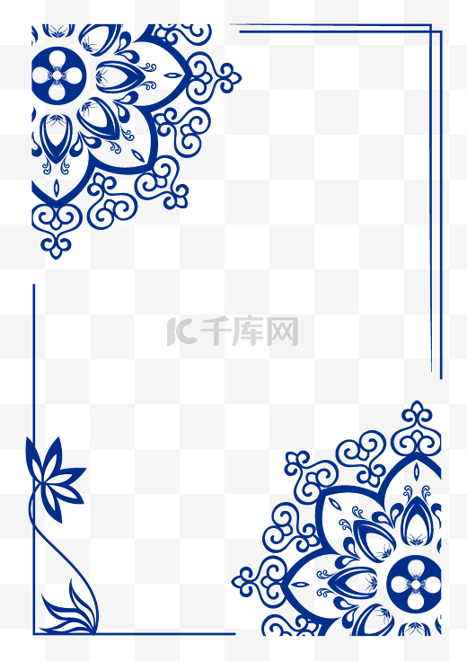 青花瓷花纹背景图片