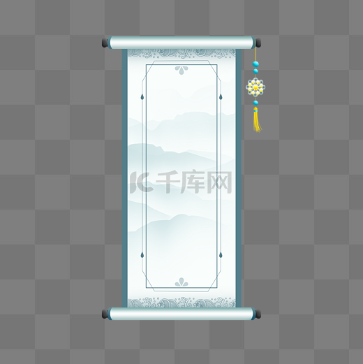 中国风古风手绘素雅卷轴图片