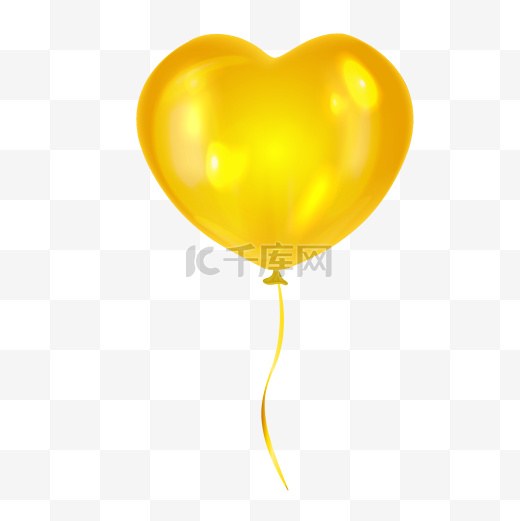 黄色心形气球图片