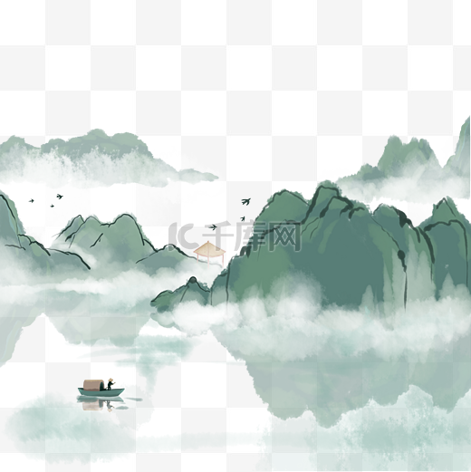 清明清明节风景中国风古风国风水墨山水图片