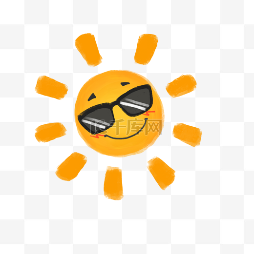 夏季带墨镜的太阳PNG图片