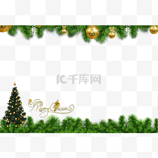 绿色圣诞节圣诞边框图片