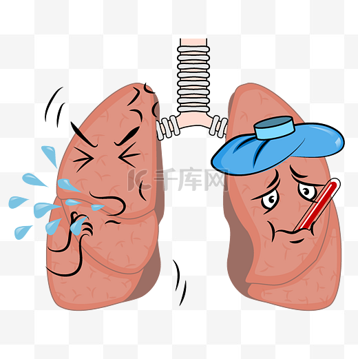 矢量发烧咳嗽的肺图片