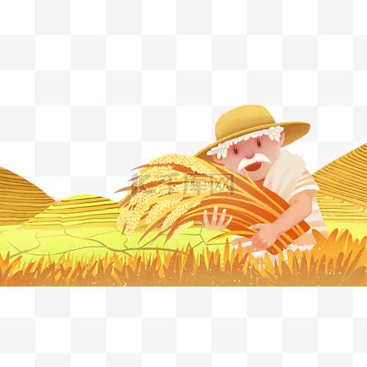 农产品粮食农民秋天丰收稻田图片
