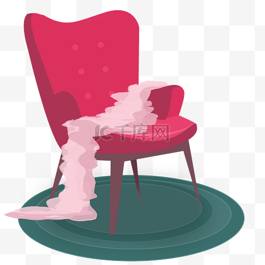 粉色女性优雅玫红色沙发凳图片