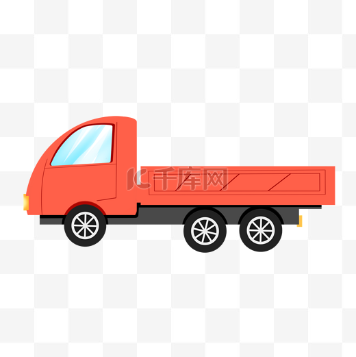 红色矢量交通运输货车图片