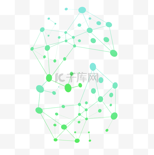 绿色电线几何不规则渐变背景装饰分子图片