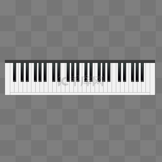 黑白色钢琴键盘插画图片