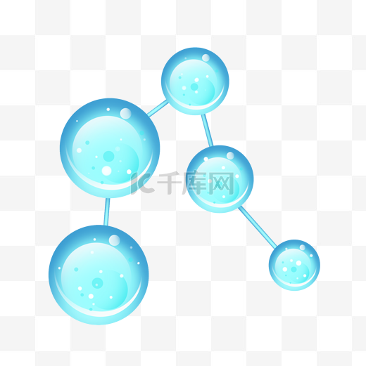 蓝色水分子图片