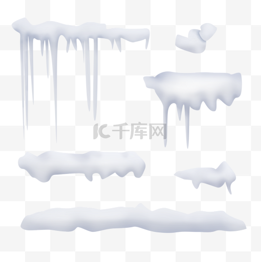 冬季大自然雪帽冰帽屋檐悬挂式装饰图片