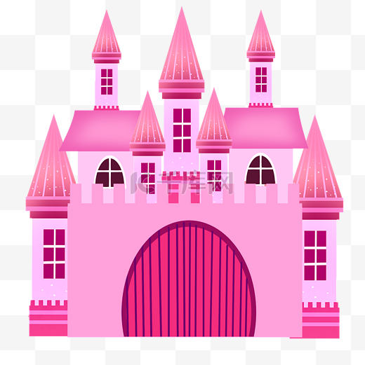 大门粉色卡通梦幻城堡图片