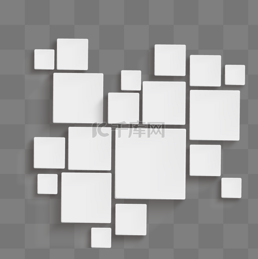 抽象白色立体几何方块商务边框图片